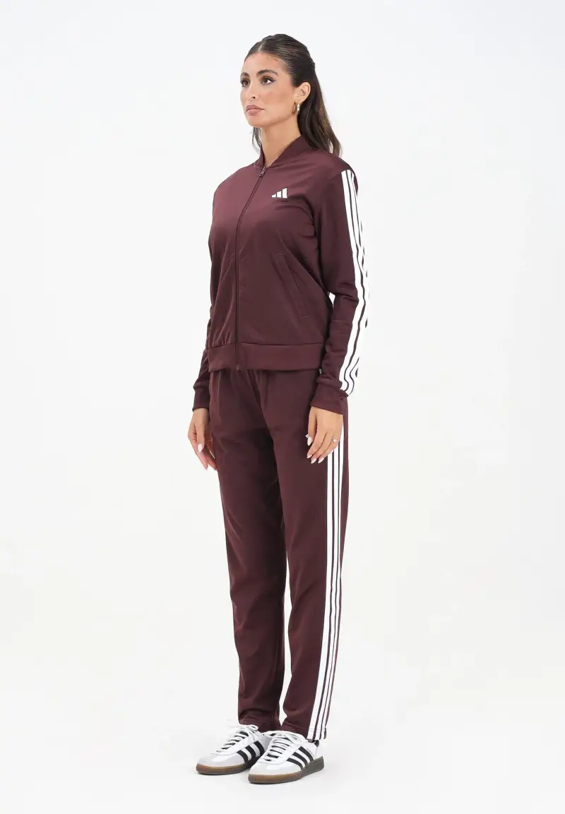adidas performance Tuta Essentials 3-Stripes bordeaux da donna