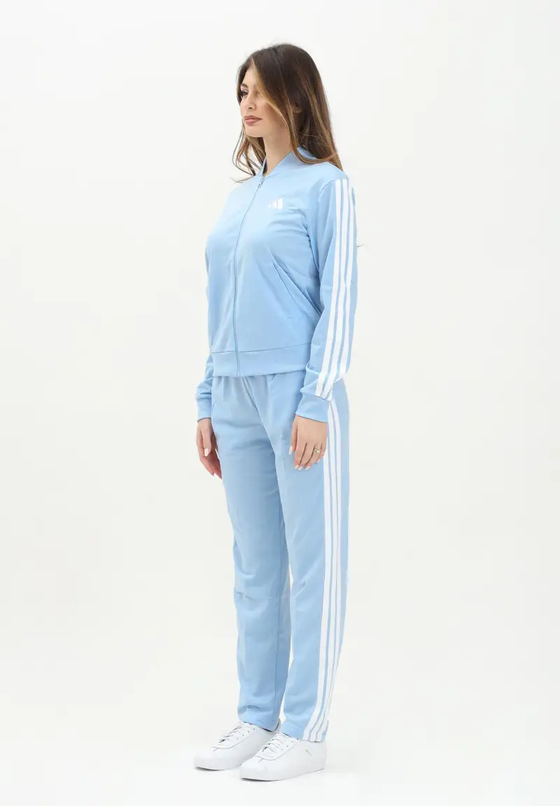 adidas performance Tuta sportiva Essentials 3-Stripes azzurra da donna