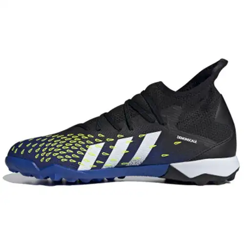 Adidas Predator Freak 3 TF Demonscale - Blu Reale Giallo Scarpe da Ginnastica da Uomo Nero Nucleo Bianco Nuvola Giallo Solare FY0623