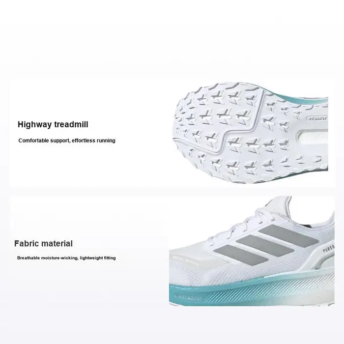 Pureboost 5 Comode alla Moda in Rete Basse Scarpe da Corsa Sneakers Unisex Bianche JR7674 44