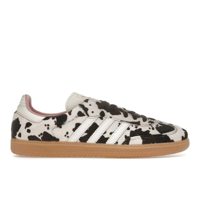 Adidas Samba OG Stampa Mucca Sneakers da Donna Marrone Marrone Scuro Bianco Sporco JR1256 41⅓