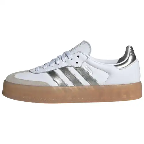 Adidas Sambae Bianco Argento Metallizzato Gomma Scarpe da Ginnastica da Donna Bianco Nuvola JS3943 38⅔