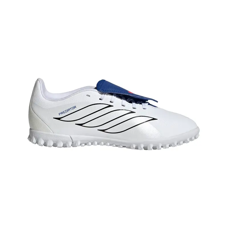 Adidas Scarpe da calcio con linguetta ripiegabile per bambini Predator Club Turf Blanc
