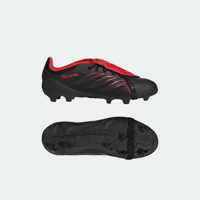 Adidas Scarpe da calcio per terreni naturali compatti PREDATOR ELITE Fold-Over Tongue Kids Core Black