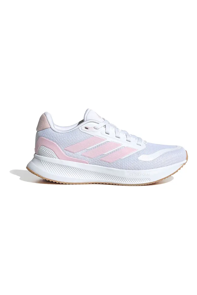 ADIDAS Scarpe da running bianche con dettagli rosa e suola Cloudfoam Runfalcon 5 J [BIANCO]