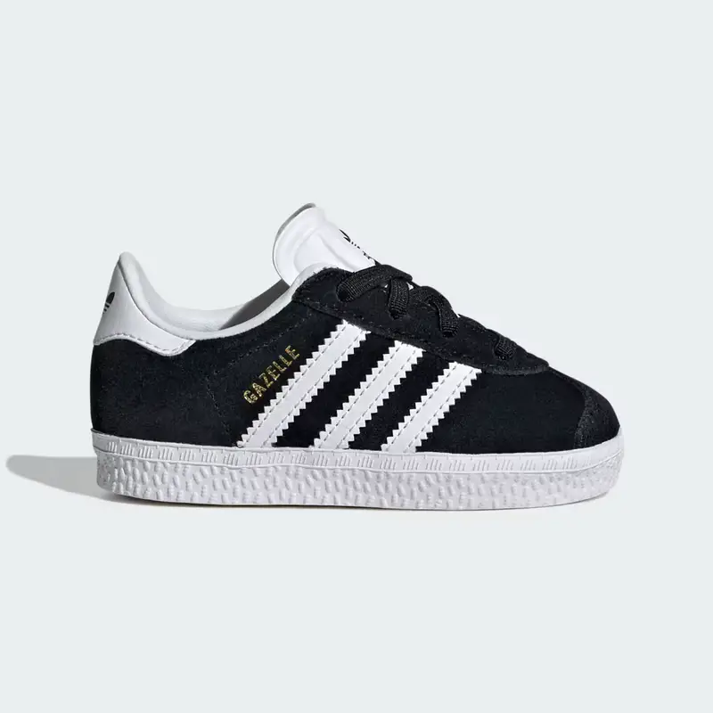Adidas Scarpe Gazelle pratiche con lacci elasticizzati per bambini e bambine Core Black