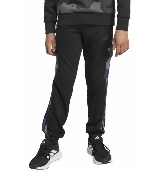 adidas Seasonal Essentials Camo French Terry Cargo Jr - pantaloni fitness - ragazzo Black