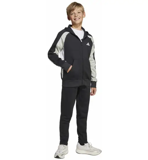 adidas Seasonal Essentials Colorblock Fleece Jr - tuta sportiva - ragazzo Black