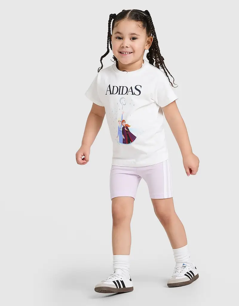 Adidas Set da Maglietta e Pantaloncini Frozen Neonato, bianco
