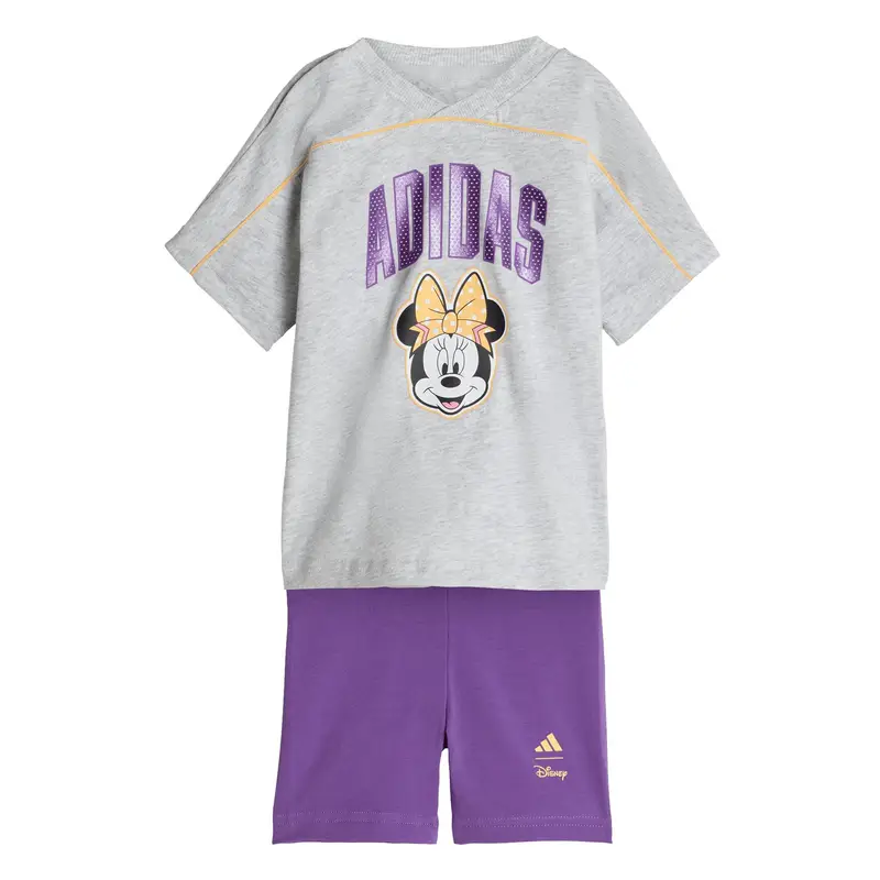 Adidas Set di T-shirt e Shorts da bambina Disney Minnie Mouse Gris