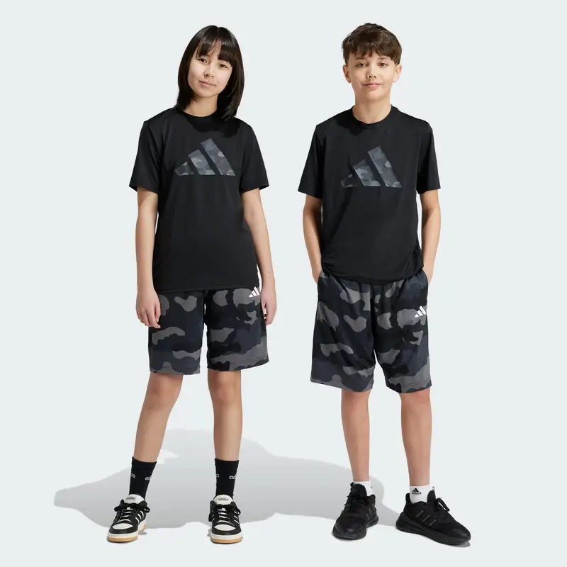 Short Train Essentials Seasonal Print Junior | Adidas Nero