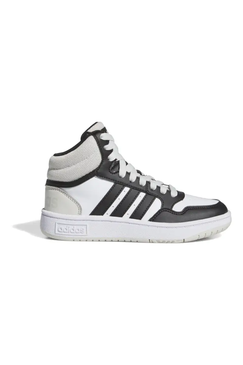 ADIDAS Sneakers bianche alte con lacci HOOPS 3.0 MID K [NERO