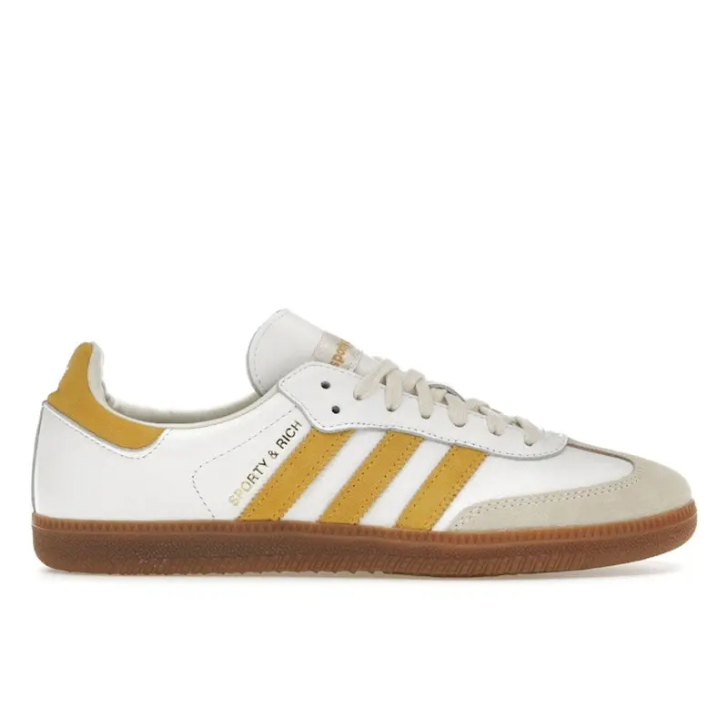 Adidas Sneakers Unisex Sporty & Rich x Samba OG Bianche Oro Audace Bianco Nuvola Bianco Panna IF5661