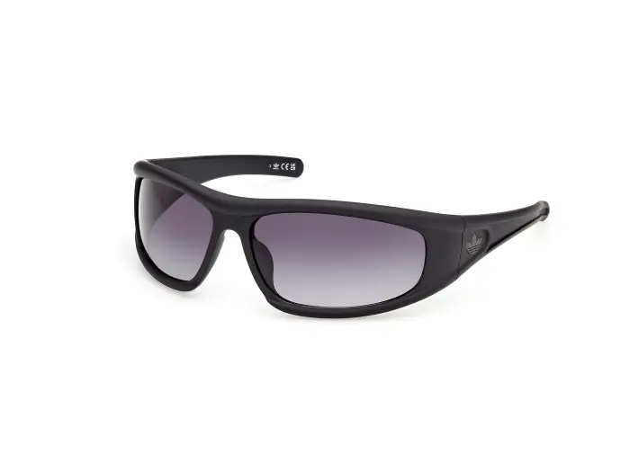 Adidas Sport Unisex OR0142 02B Occhiali da sole Iniettato Nero Fumo Rotonda Normale