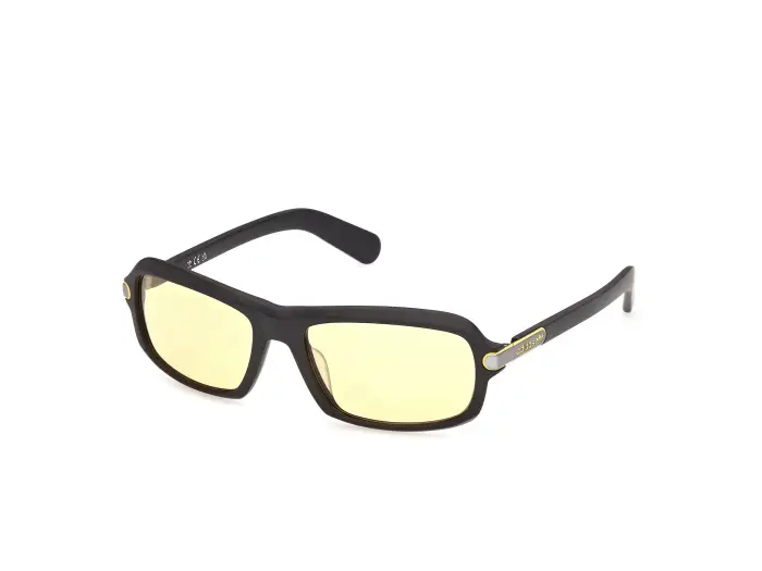 Adidas Sport Unisex OR0144 02E Occhiali da sole Acetato Nero Giallo Squadrata Normale