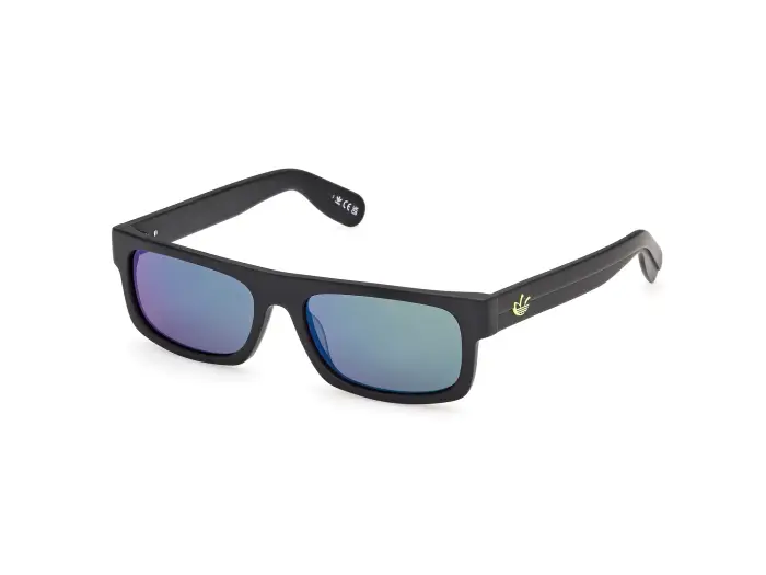 Adidas Sport Unisex OR0145 02Q Occhiali da sole Acetato Nero Verde Squadrata Normale