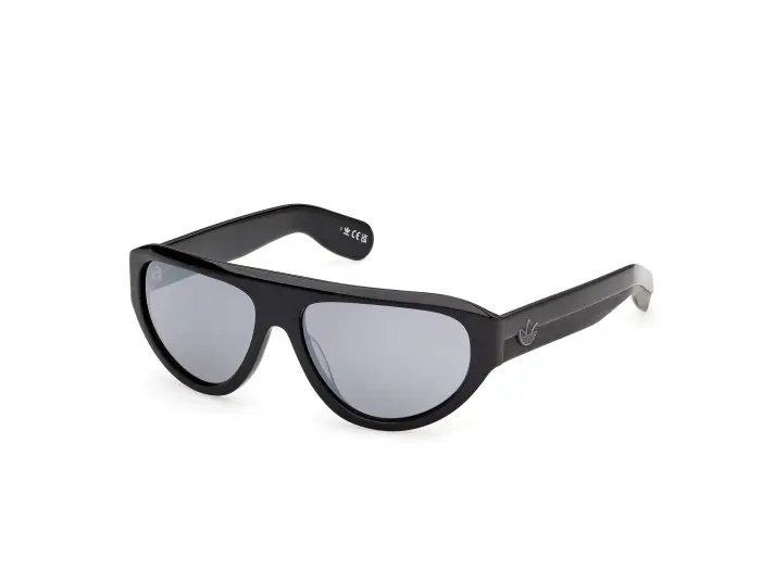 Adidas Sport Unisex OR0146 01C Occhiali da sole Acetato Nero Fumo Pilot Normale