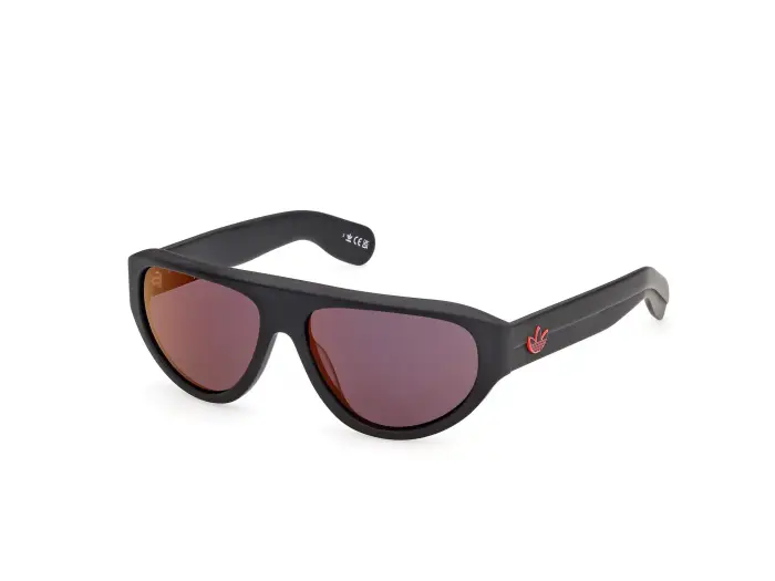 Adidas Sport Unisex OR0146 02U Occhiali da sole Acetato Nero Bordeaux Pilot Normale