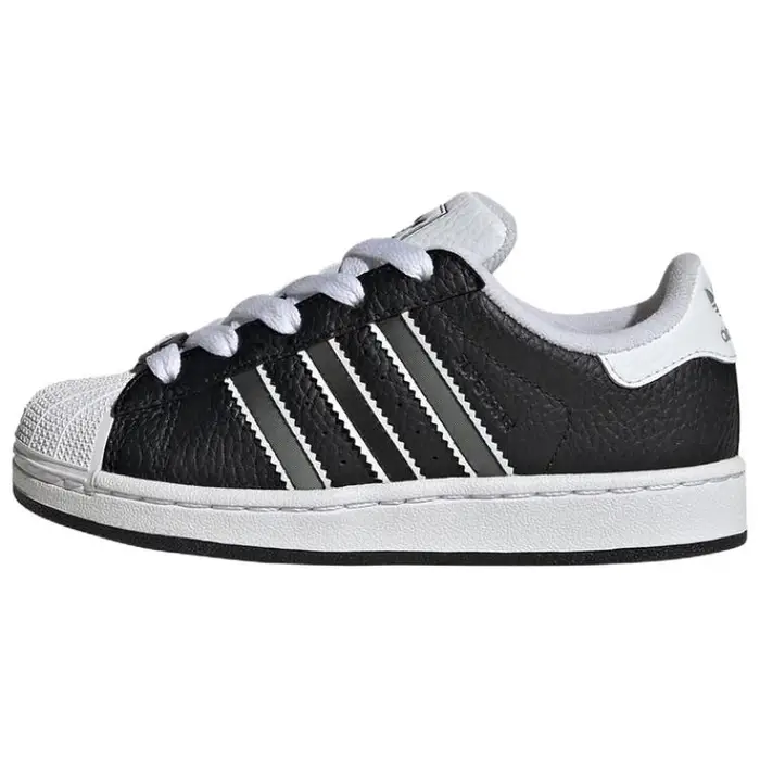 Superstar 2 Scarpe da Ginnastica Uomo con Strisce Lenticolari Nere Core-Black Argento Opaco Bianco Nuvola JQ3209 37⅓