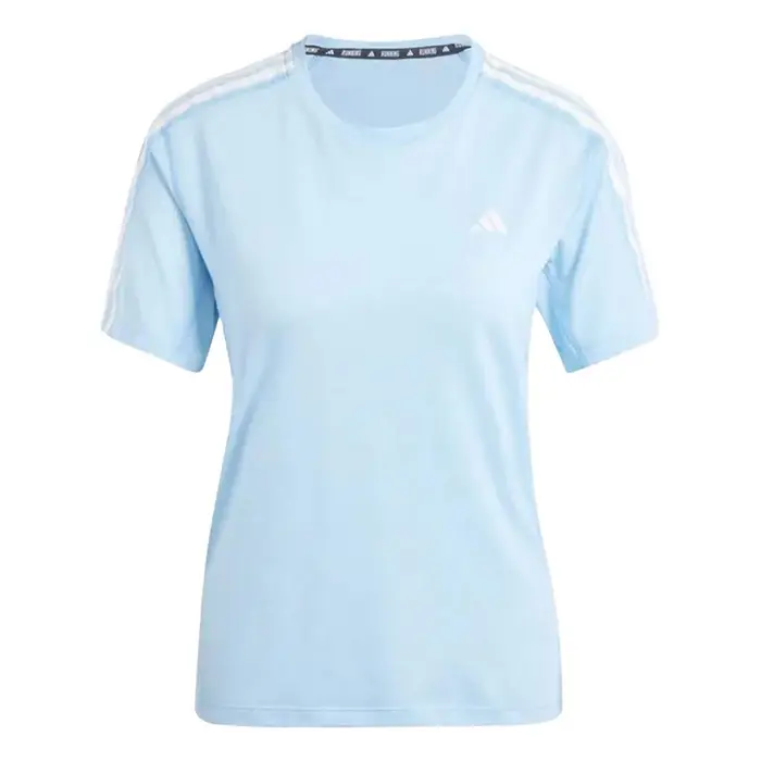 T-shirt a maniche corte Adidas da donna Own The Run a righe L blu