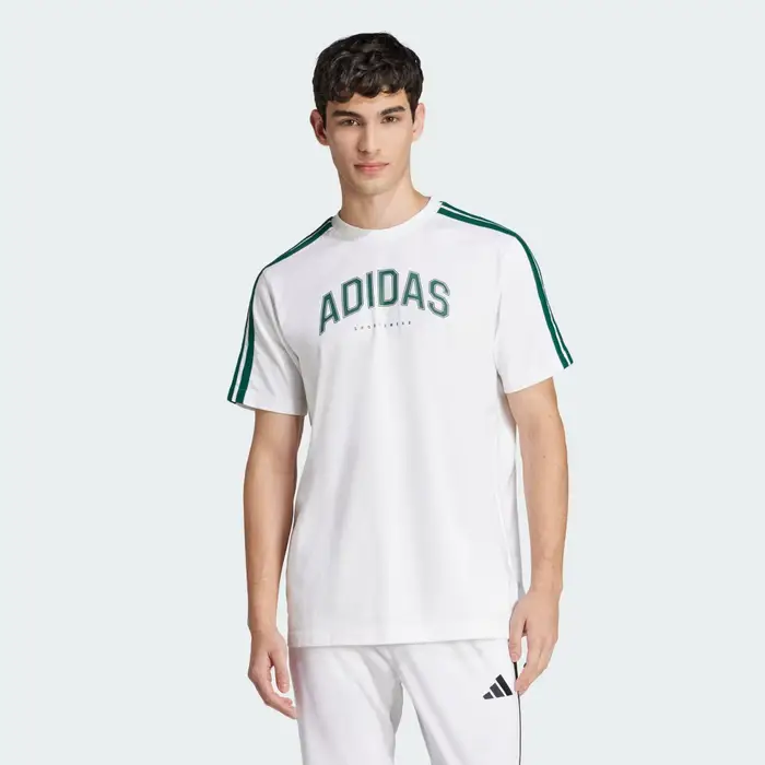 T-shirt Codes Collegiate Linear Graphic White