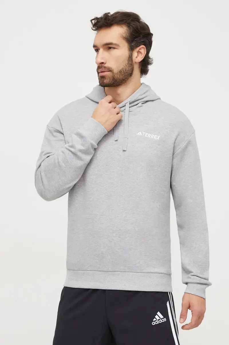 adidas Terrex felpa da sport colore grigio con cappuccio IB6564