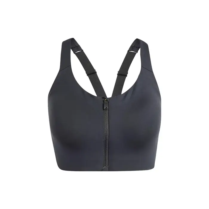 TLRD Impact Luxe Zip Bra Logo Monocolore Allenamento Incrociato ad Alta Intensità Asciugatura Rapida Reggiseno Sportivo Intimo Donna Nero IL2911 80A