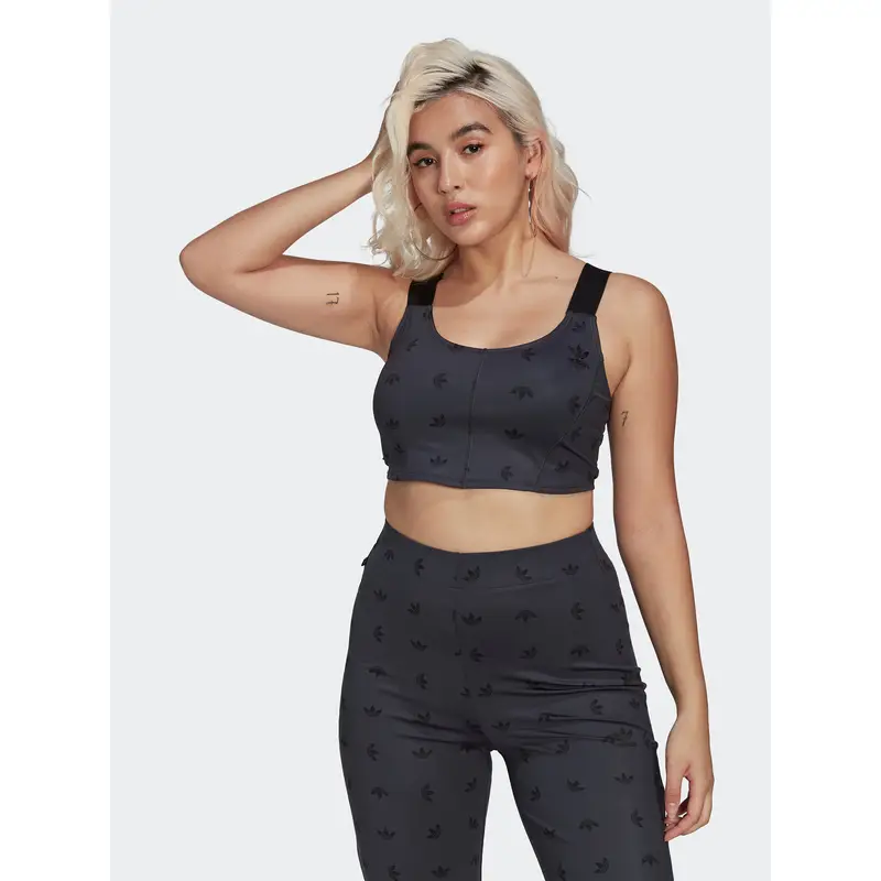 adidas Top Allover Print Corset HL9159 Grigio Slim Fit