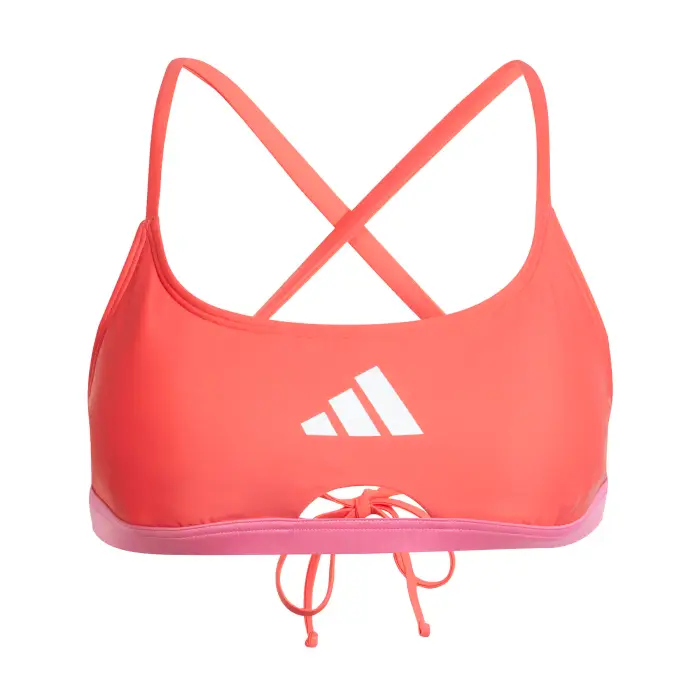 Top bikini con schiena a X donna adidas Colorblock Rose