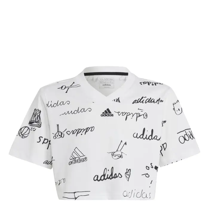 Adidas Top da bambina Brand Love Blanc