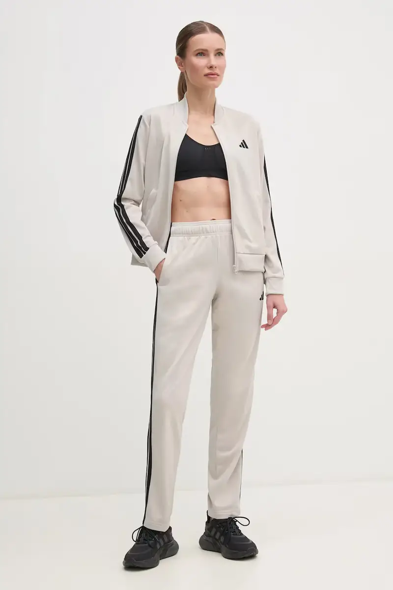 Adidas tuta da ginnastica 3-Stripes donna colore beige JY1769