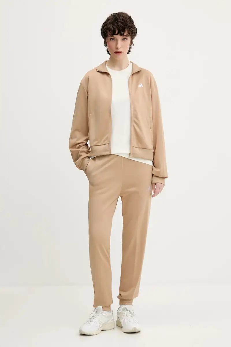 Adidas tuta da ginnastica Feelcozy donna colore beige JX0514