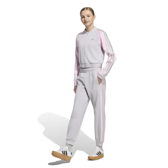 Adidas Tuta Sportiva Senza Cappuccio Grigio Bambina