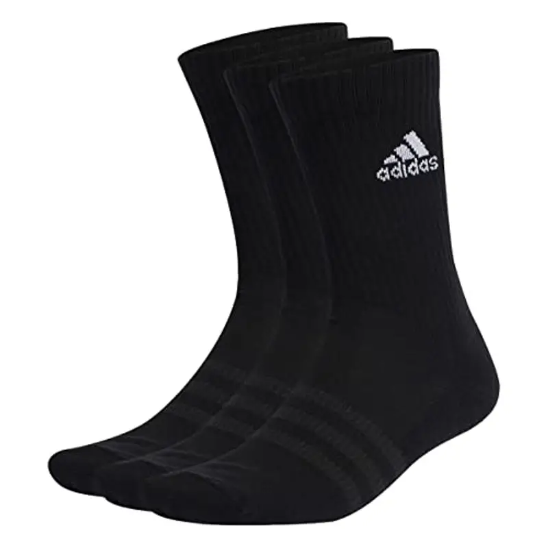 adidas Unisex - Adulto Cushioned Crew Socks 3 Pairs, Black / White