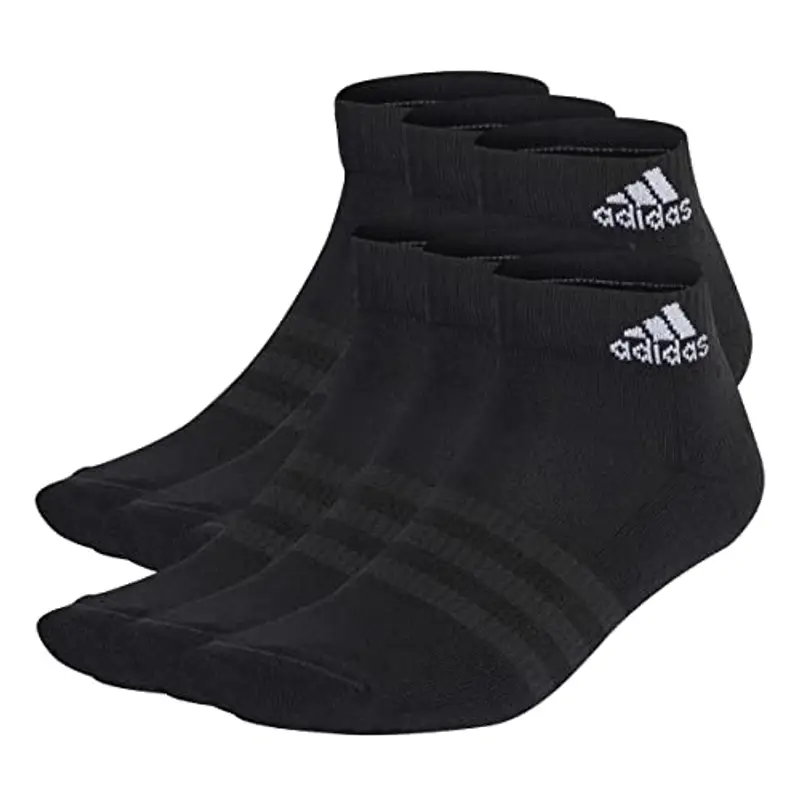 adidas Unisex - Adulto Cushioned Sportswear Ankle Socks 6 Pairs, Black/White