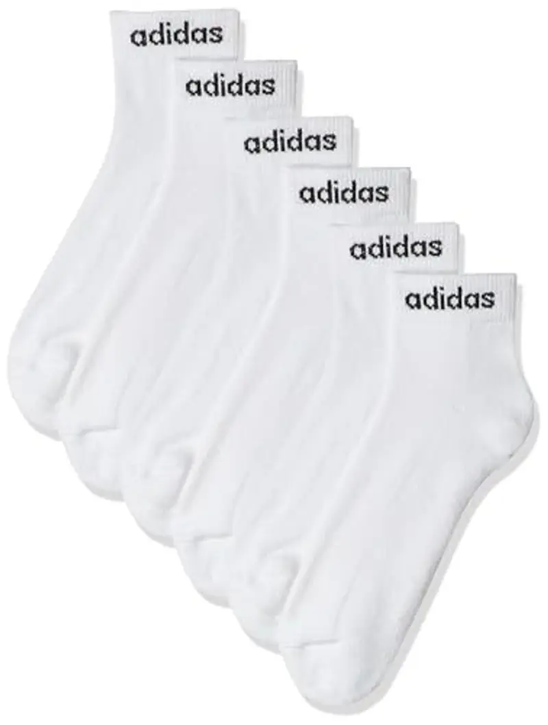 adidas Unisex - Adulto Linear Ankle Cushioned Socks 3 Pairs, White/Black, 4.5