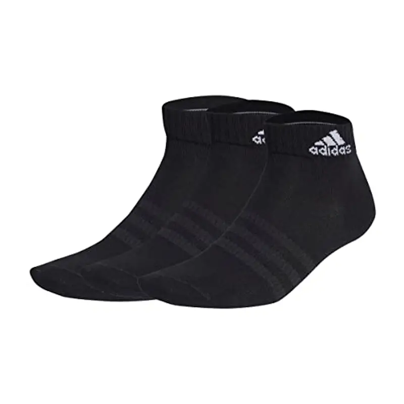 adidas Unisex - Adulto Thin and Light Ankle Socks 3 Pairs, Black / White, 8.5
