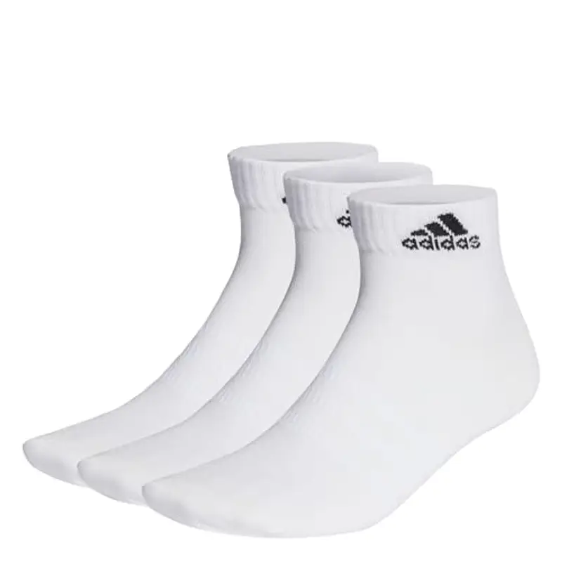 adidas Unisex - Adulto Thin and Light Ankle Socks 3 Pairs, White / Black
