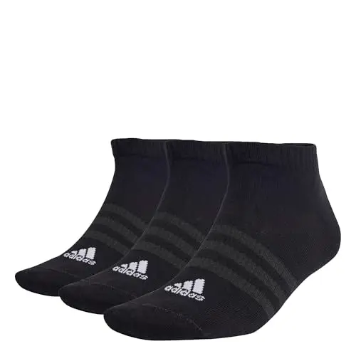 adidas Unisex - Adulto Thin and Light Sportswear Low-Cut Socks 3 Pairs, Black / White