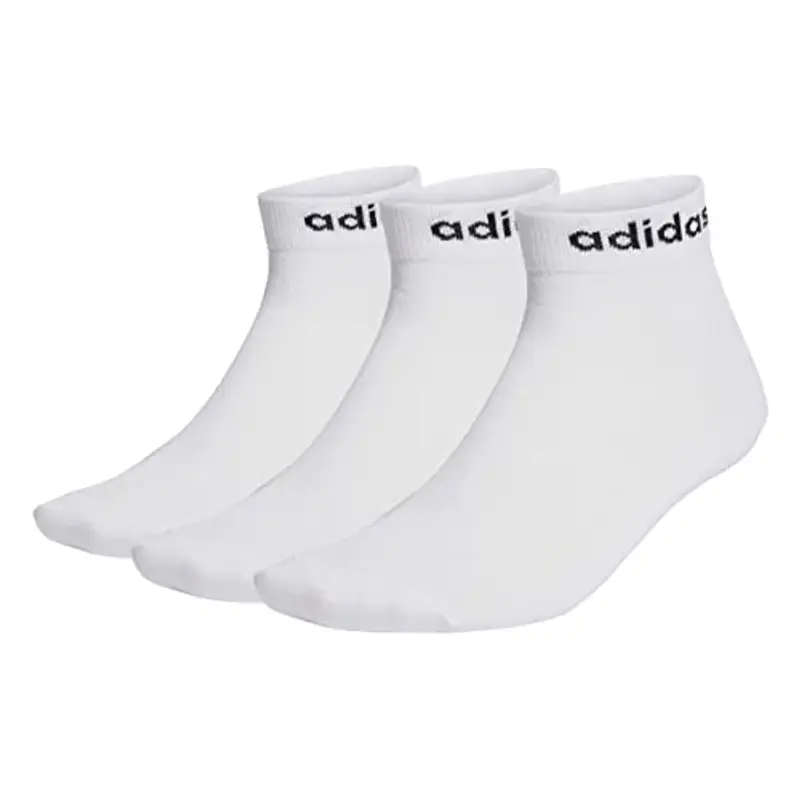 adidas Unisex - Adulto Think Linear Ankle Socks 3 Pairs, White/Black, 6.5-8