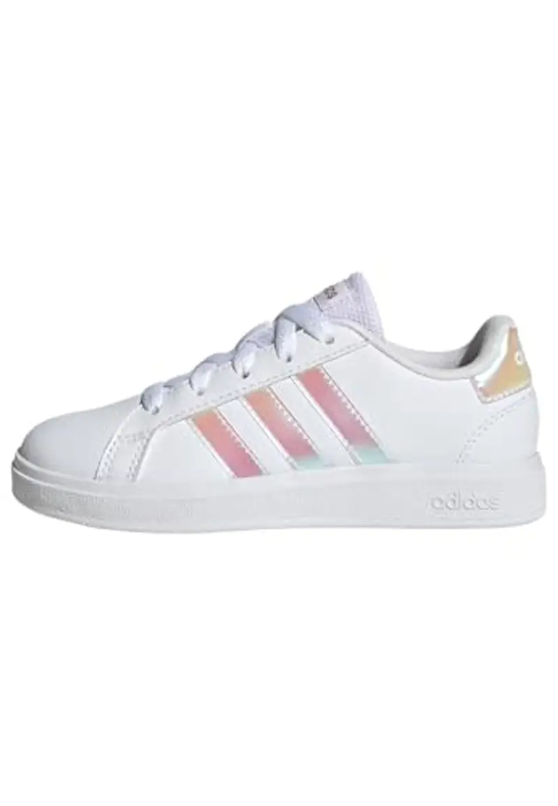 adidas Unisex - Bambini e ragazzi Grand Court Lifestyle Lace Tennis Shoes, Cloud White Iridescent Cloud White, 35 EU