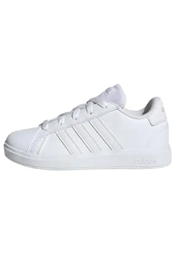 adidas Unisex - Bambini e Ragazzi Grand Court Lifestyle Tennis Lace-Up Shoes, Cloud White Cloud White Grey One, 31.5 EU