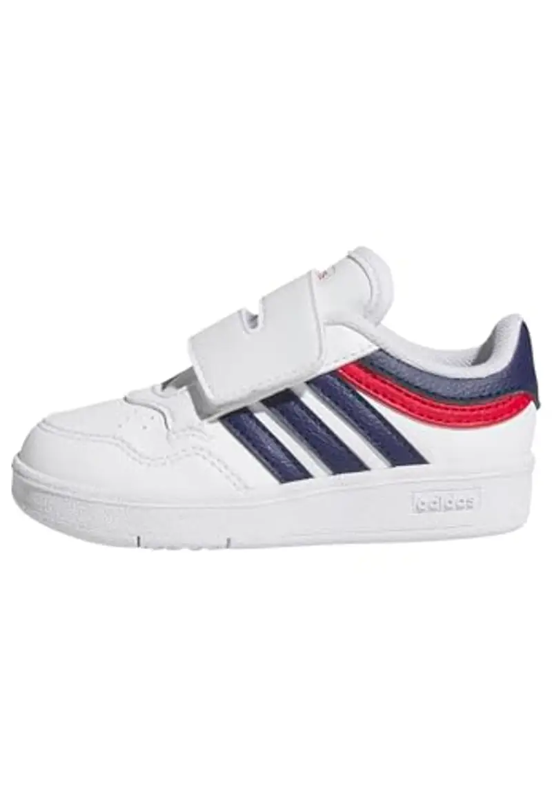 adidas Unisex - Bambini e Ragazzi Hoops 4.0 Shoes, Ftwr White Dark Blue Better Scarlet, 33.5 EU