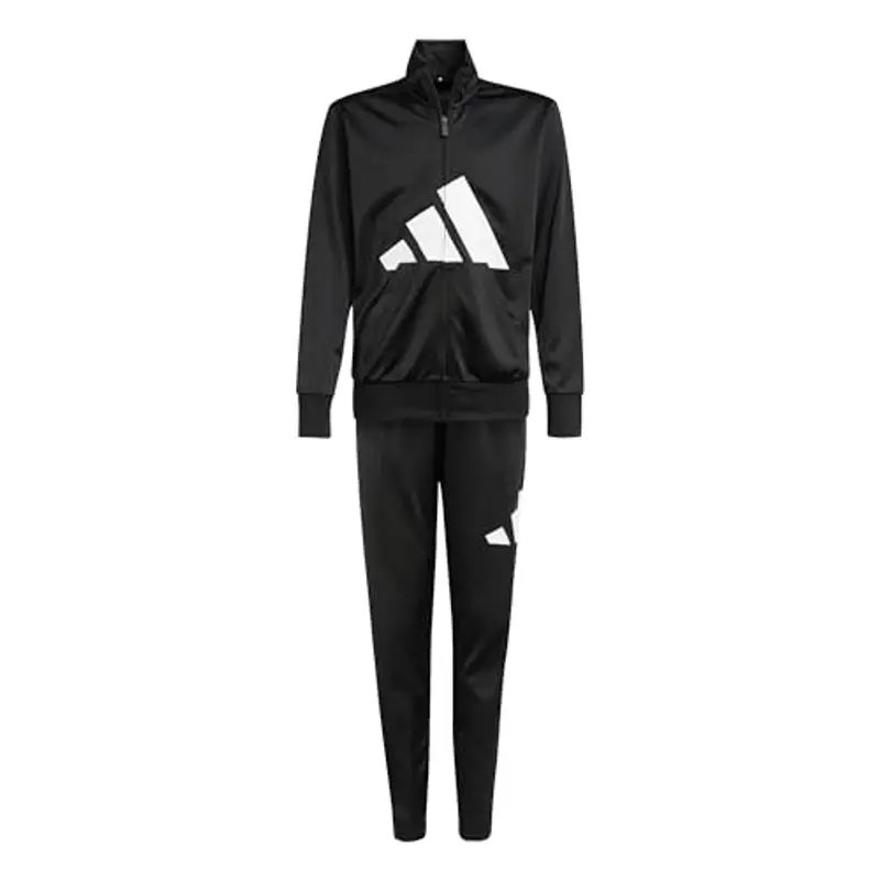 adidas Unisex - Bambini ESSENTIALS BIG LOGO CLIMACOOL TRACKSUIT, black/white, 15-16 Years