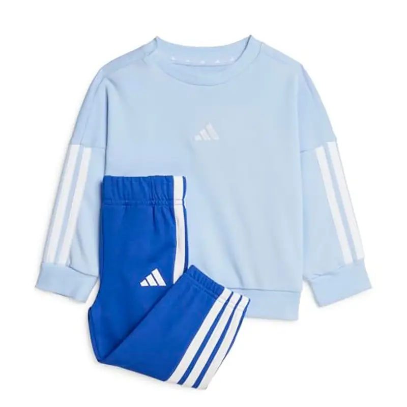 adidas Unisex - Bimbi 0-24 ESSENTIALS JOGGER, glow blue/white, 3