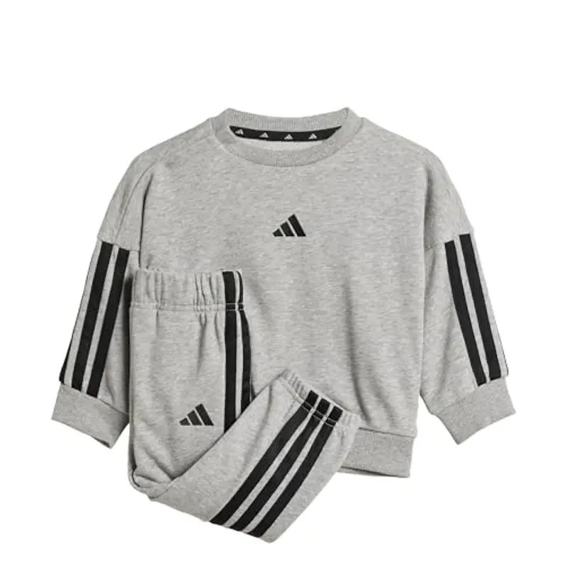adidas Unisex - Bimbi 0-24 ESSENTIALS JOGGER, Medium Grey Heather/Clear Pink, 0