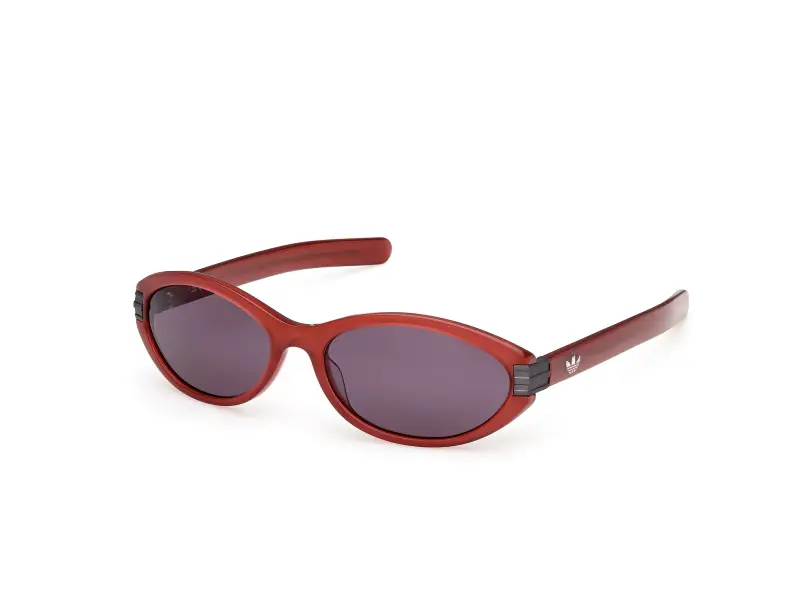 Adidas Unisex OR0129 69A Occhiali da sole Acetato Bordeaux Fumo Rotonda Normale