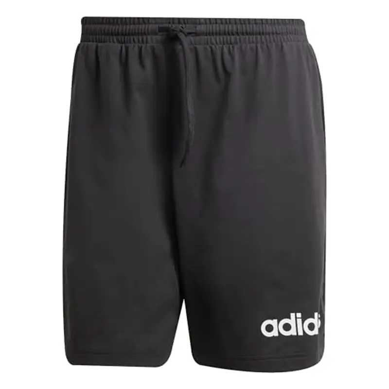 adidas Uomo Essentials Linear Single Jersey Short, Black/White