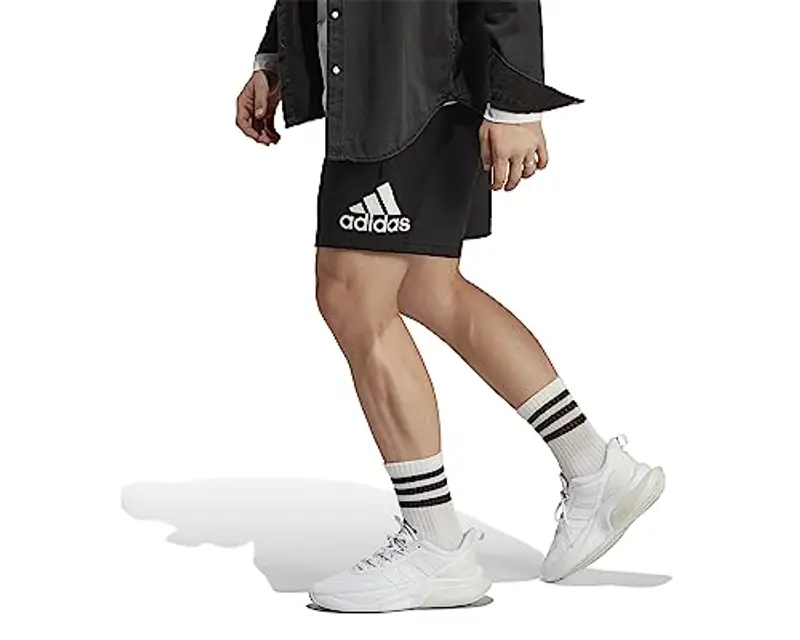 adidas Uomo Essentials Logo Shorts, Black/White