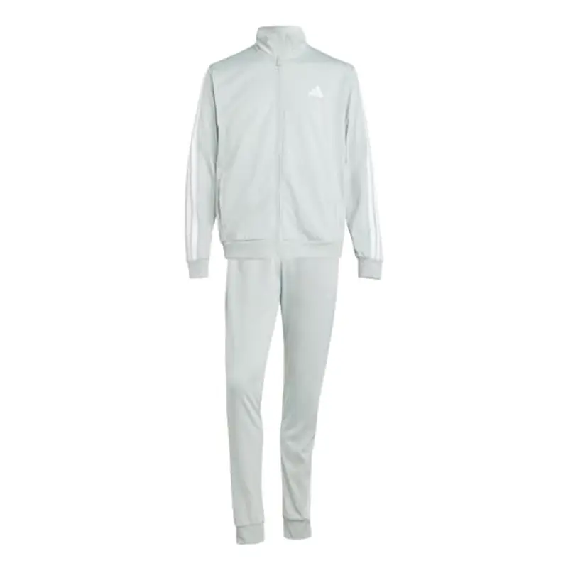 adidas Uomo Sportswear Basic 3 Stripes Tricot Tracksuit, Tuta da Allenamento, Grigio (Wonder Silver)